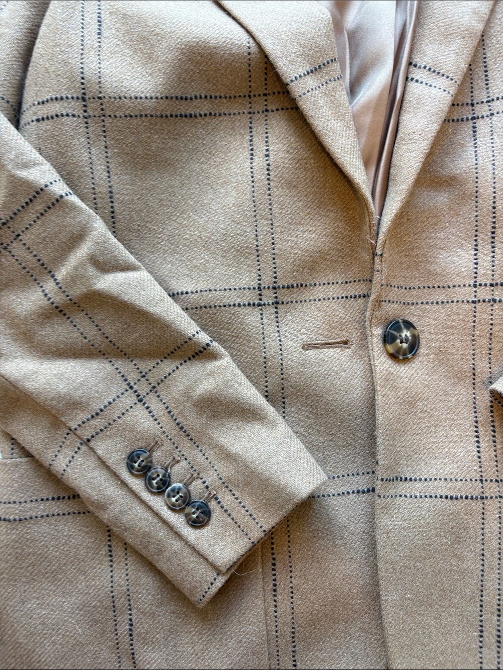 Madewell Camel Plaid Blazer Jacket - Picture 4 of 5